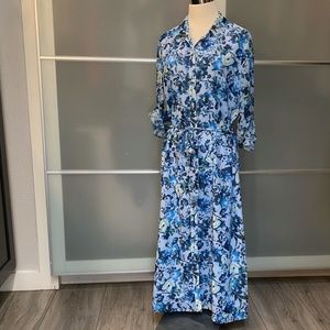 Tahari Floral Midi Shirt Dress